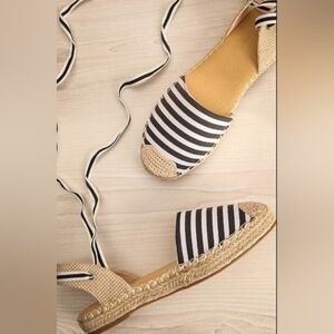 Boutique 1861 Striped Sandals with Ankle Tie